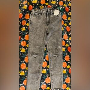 NWT - Gap Kids Big Girls High Stretch Jegging Ankle (Grey Acid Wash) - Size 12